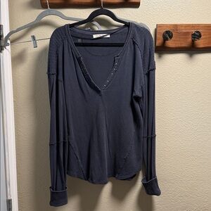 We The Free Charcoal Long Sleeve Top